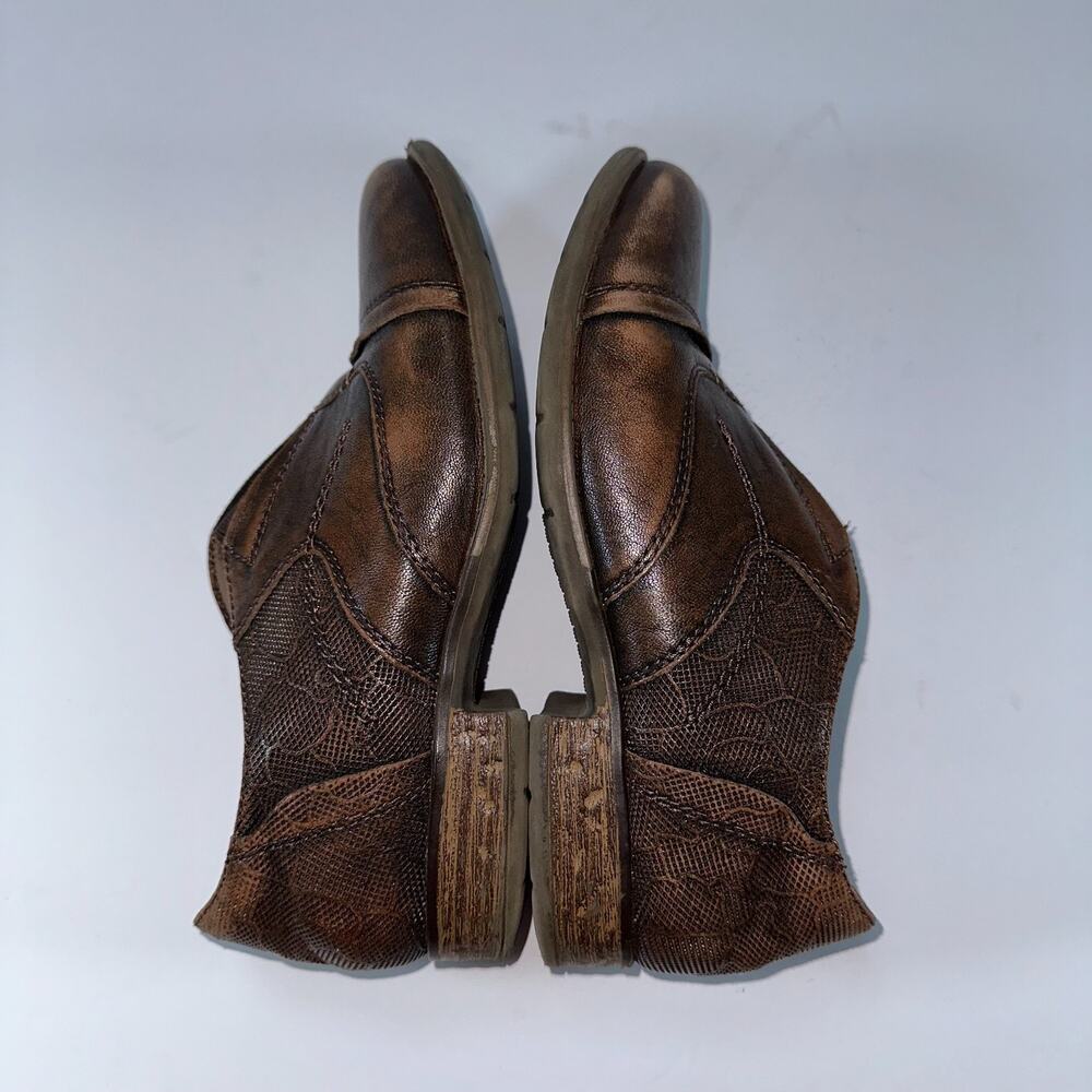 Earth Blythe Shoes Womens 7.5W Wide Brown Leather Comfort Cap Toe Oxford Slip On - Picture 5 of 12